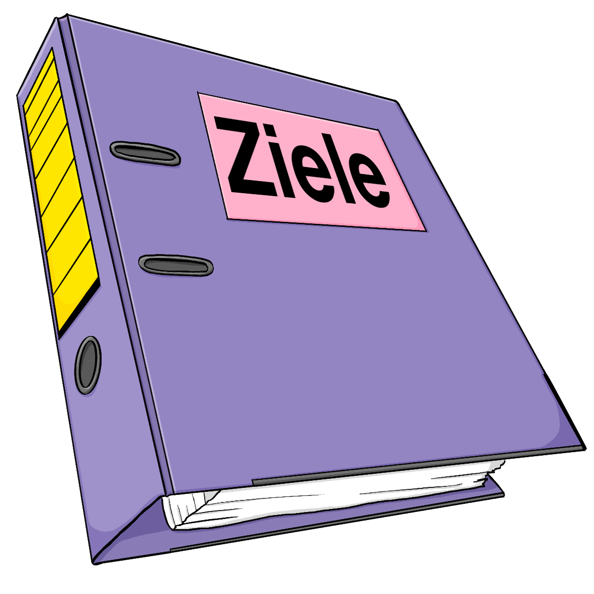 Ein Ordner mit der Aufschrift: Ziele