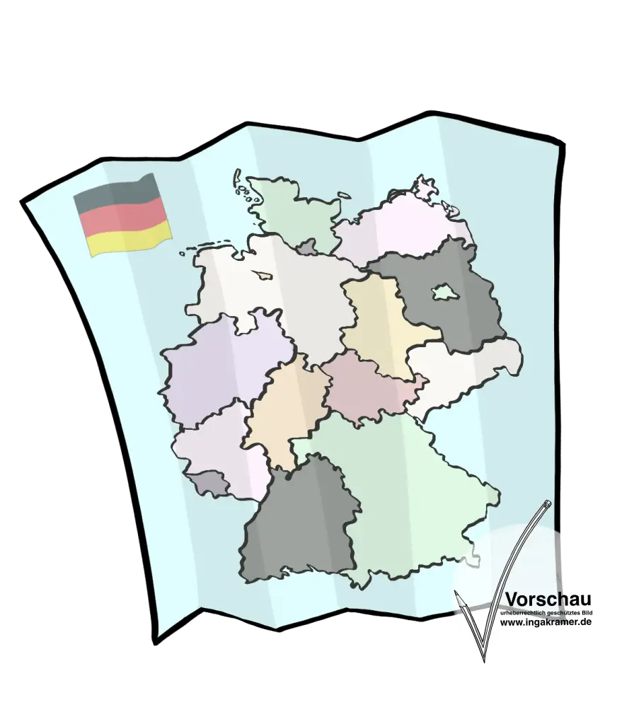 Eine Karte von Deutschland.