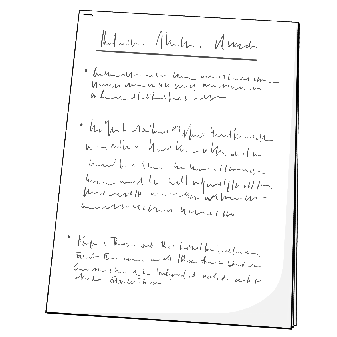 Ein Blatt Papier mit nicht-lesbarem Text.