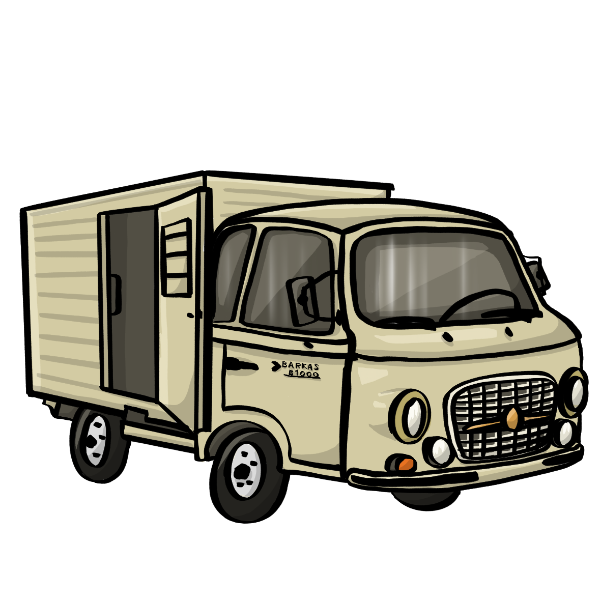 Ein brauner Barkas-Lastwagen aus DDR-Zeiten.