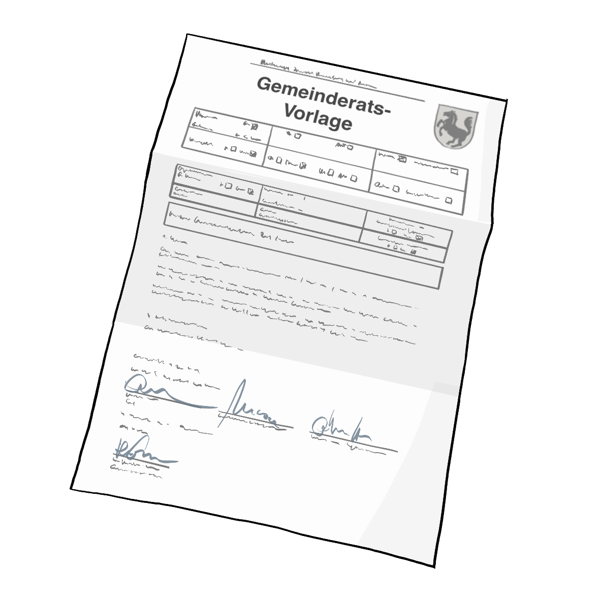 Ein Dokument mit der Aufschrift: Gemeinderatsvorlage und dem Wappen von Stuttgart.