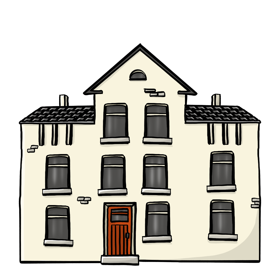 Haus mit vier Etagen.