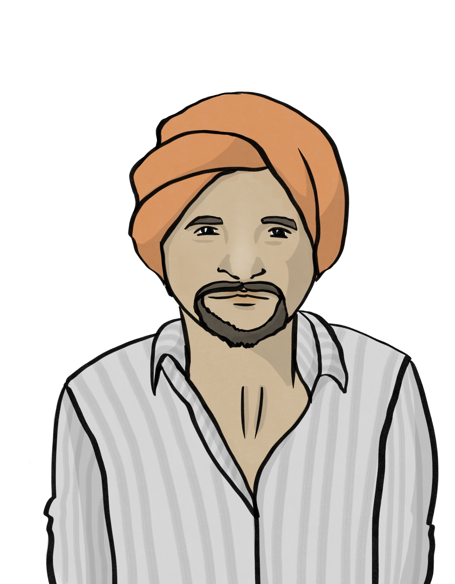 Ein Mann mit Bart und Turban.