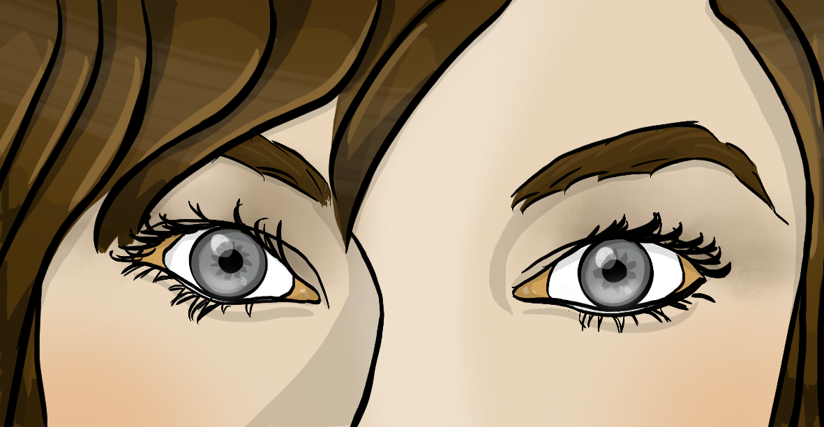 Ausschnitt von einem Gesicht: Nur die Augen sind abgebildet.