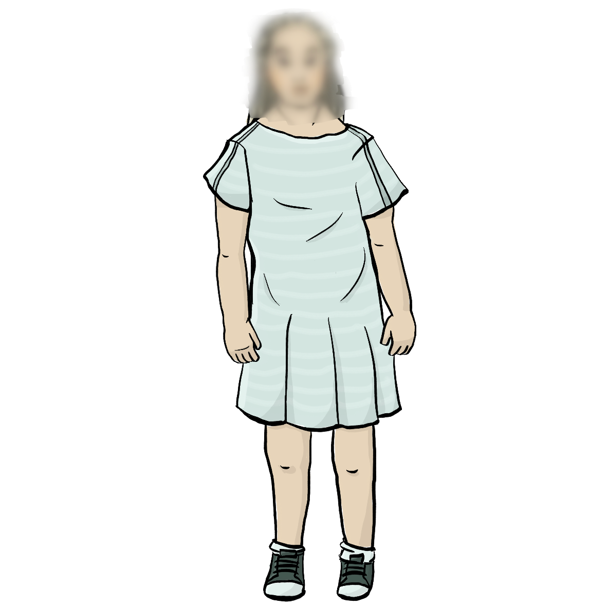 Eine Frau. Ihr Gesicht ist verschwommen.