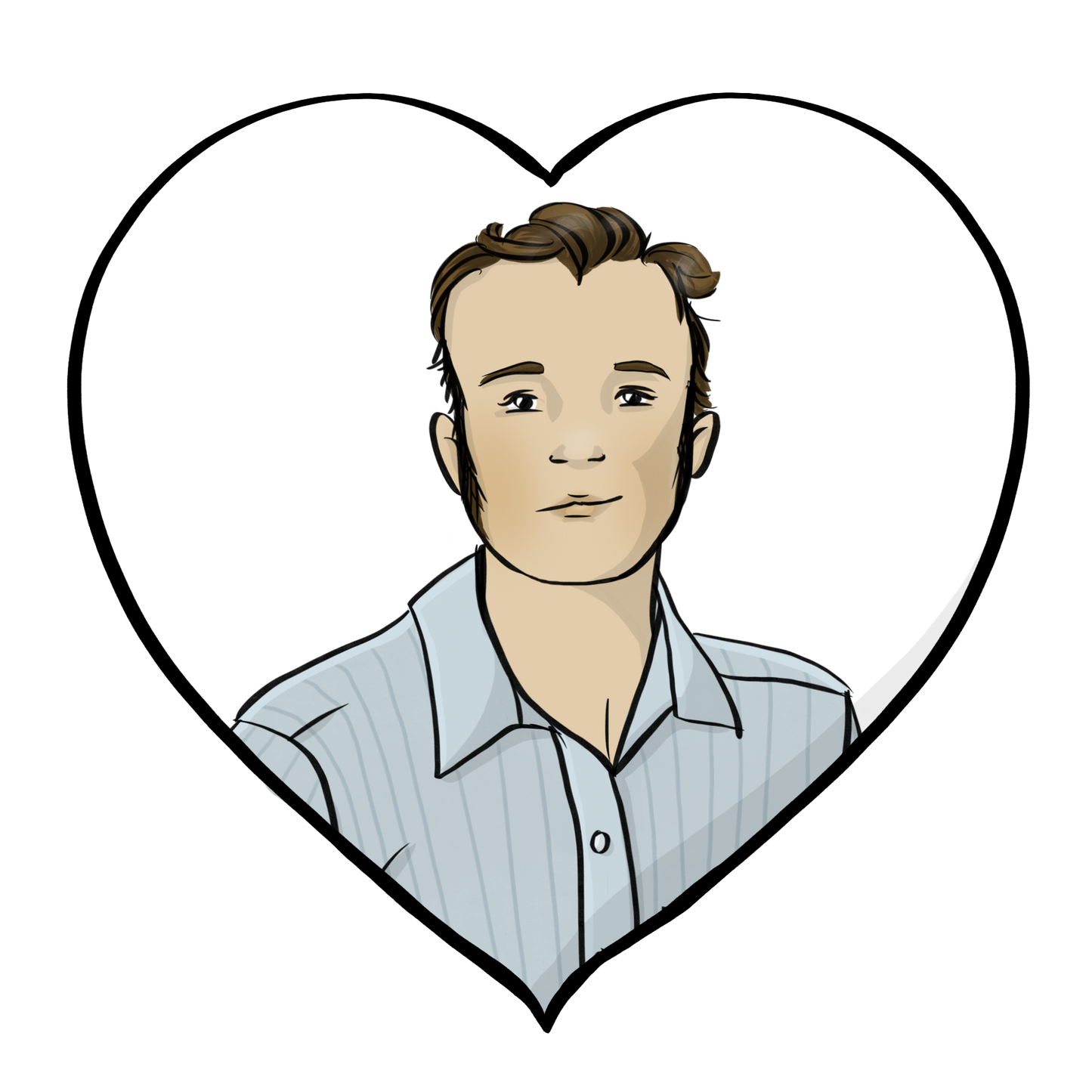 Ein Herz mit dem Bild eines Mannes.