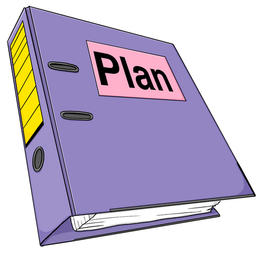 Ein Ordner mit der Aufschrift: Plan