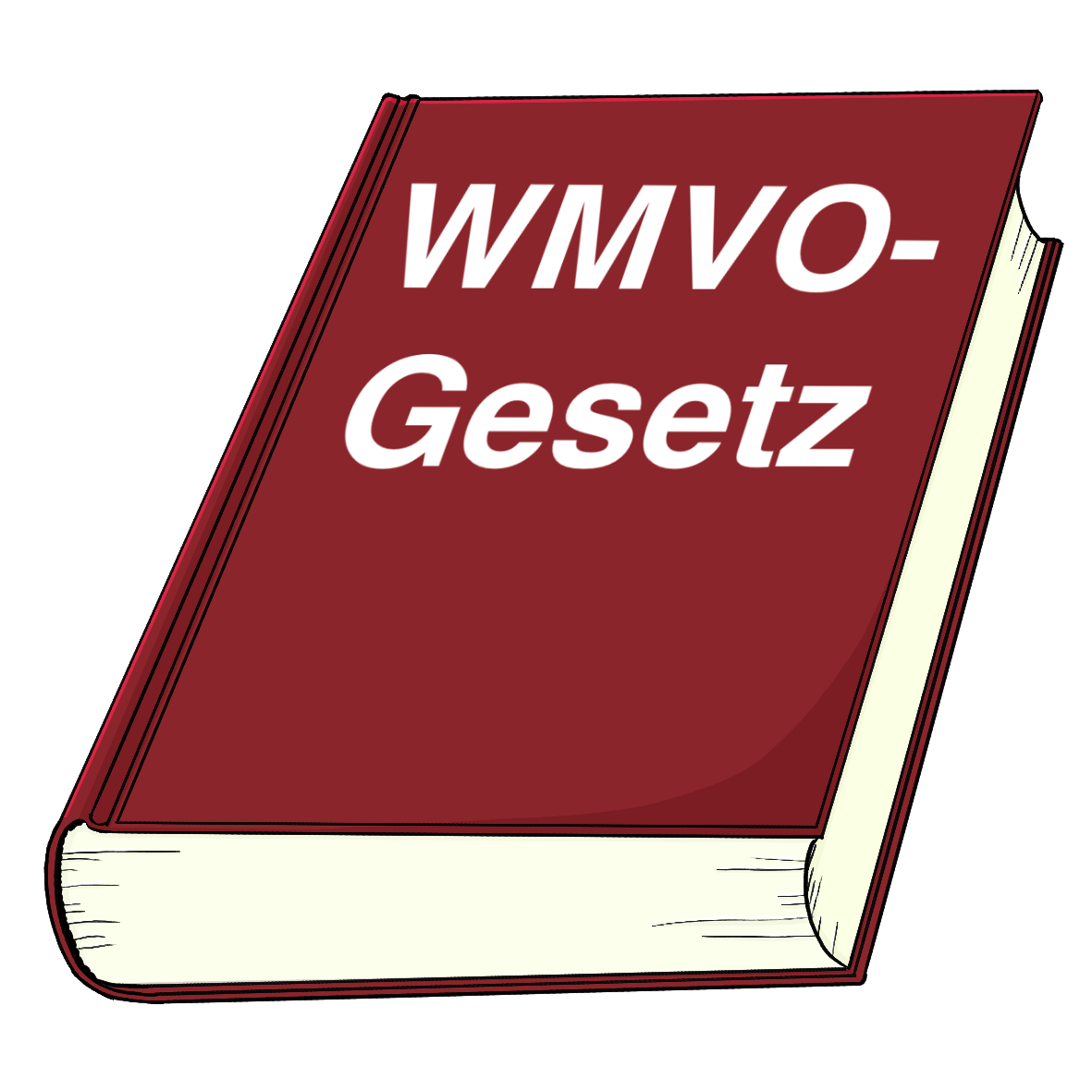 Ein rotes Buch mit der Aufschrift: WMVO-Gesetz