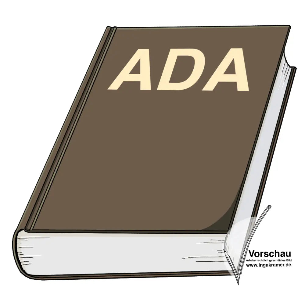 Ein Buch mit der Aufschrift: ADA