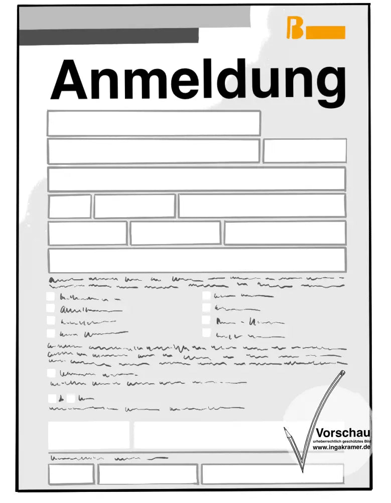 Ein Formular mit dem Titel: Anmeldung
