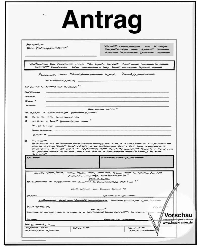 Ein Formular mit dem Titel: Antrag