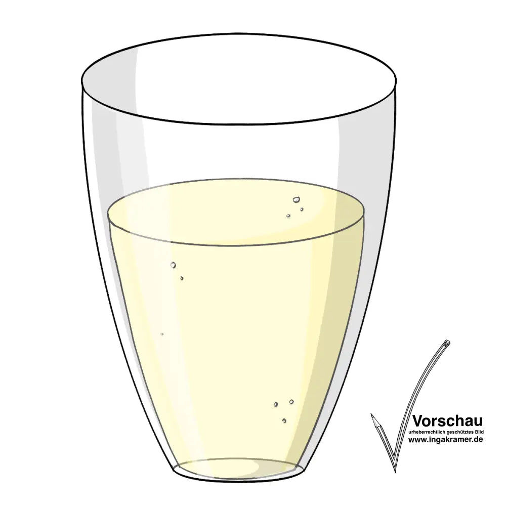 Ein Glas mit einer hellgelben Flüssigkeit.
