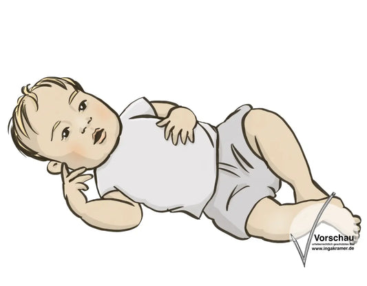 Ein liegendes Baby.