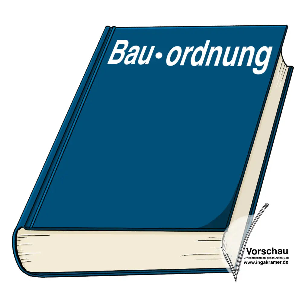 Ein Buch mit der Aufschrift: Bau·ordnung.