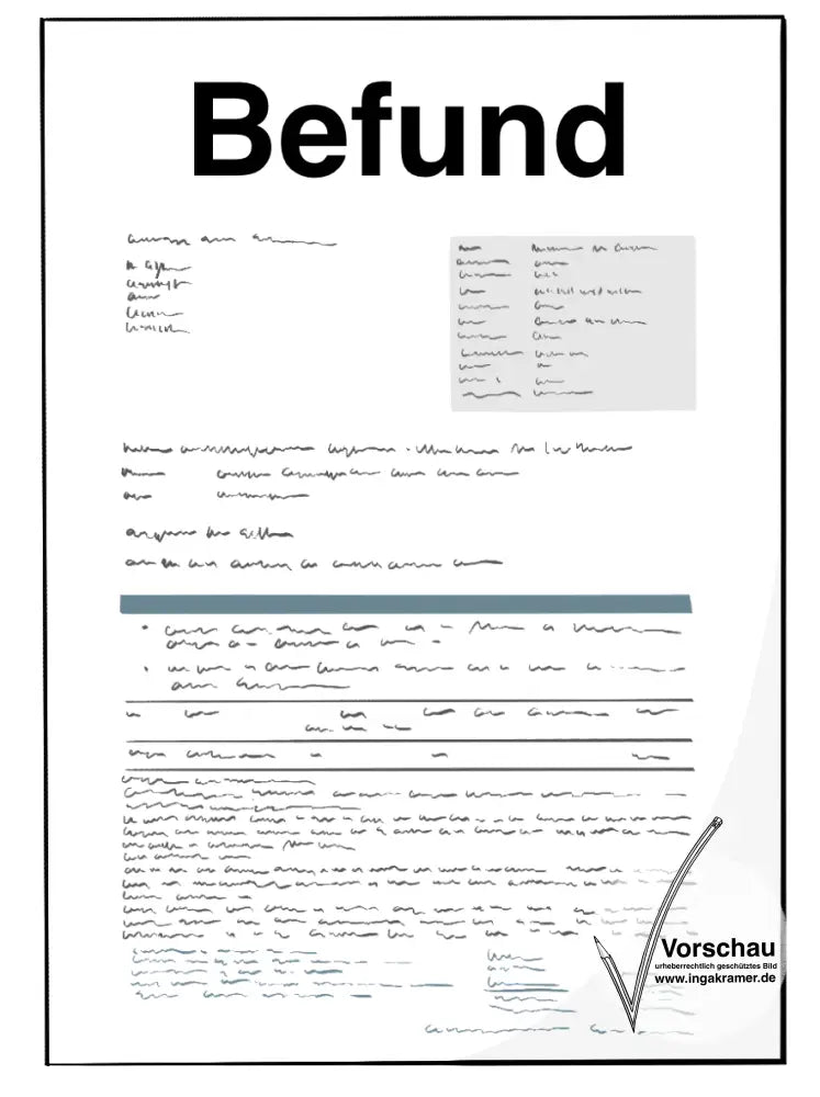 Ein Dokument mit dem Titel: Befund