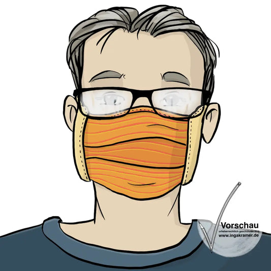 Ein Mann trägt einen Mundschutz aus Stoff und eine Brille. Die Brille ist beschlagen.
