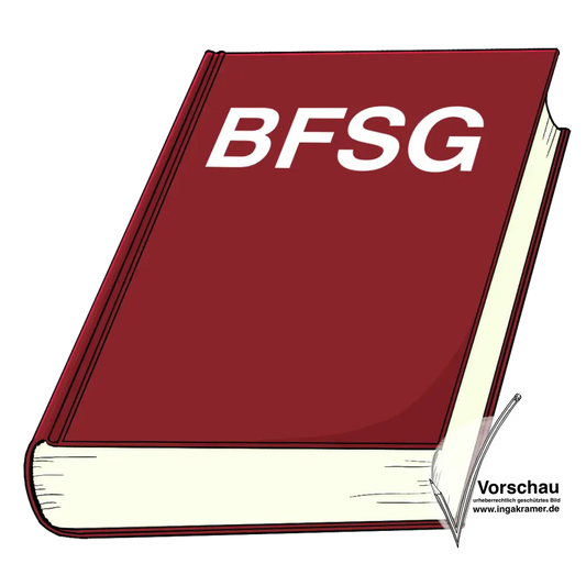 Ein Buch mit der Aufschrift: BFSG