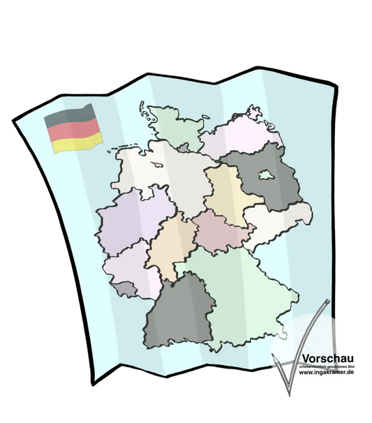 Eine Karte von Deutschland.