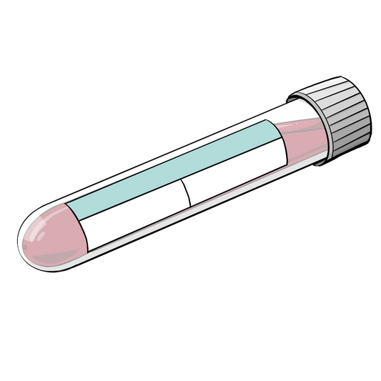 Ein Röhrchen mit Blut.