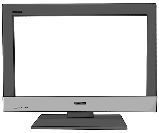 Ein leerer Fernsehbildschirm.