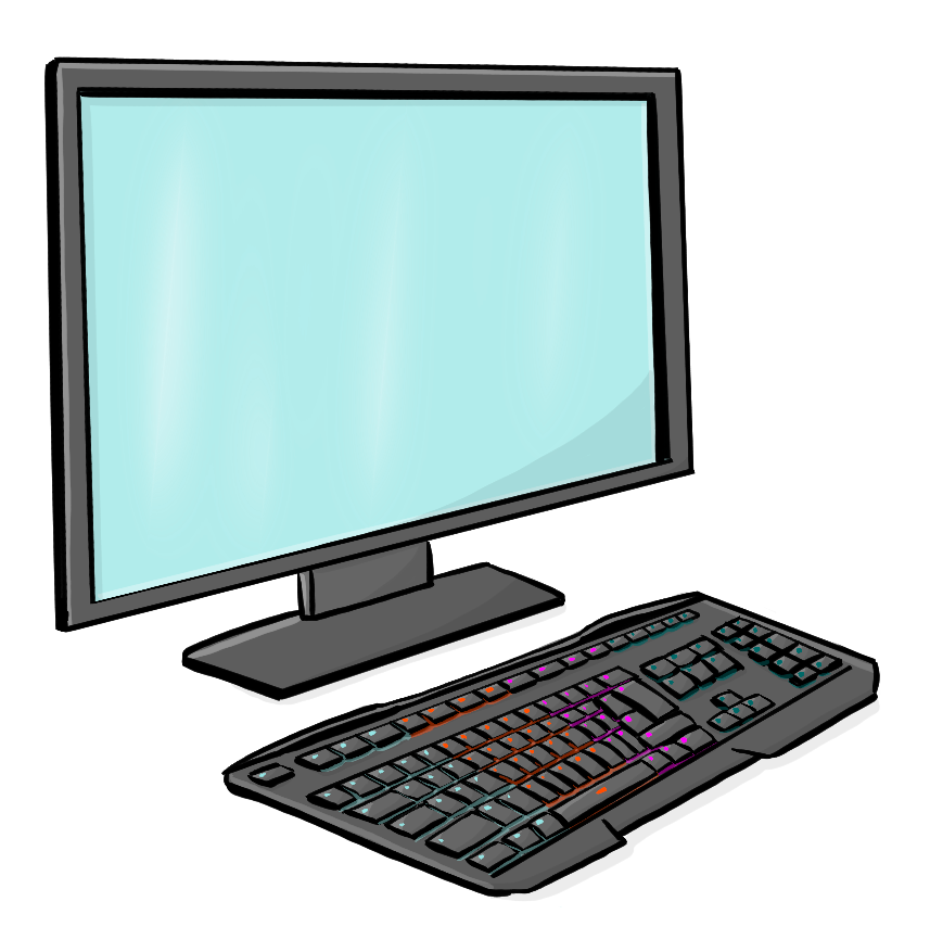 Ein Computer mit einer beleuchteten Tastatur.