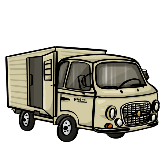 Ein brauner Barkas-Lastwagen aus DDR-Zeiten.