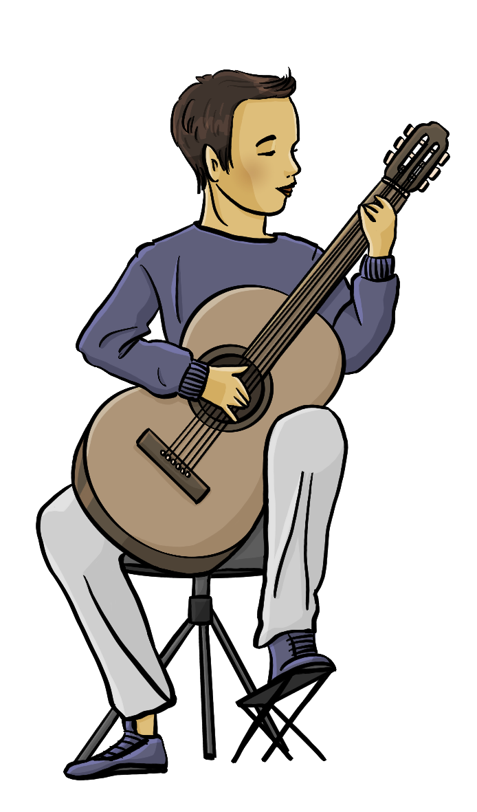 Ein Junge spielt Gitarre