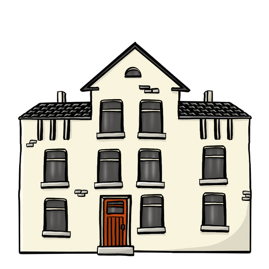 Haus mit vier Etagen.