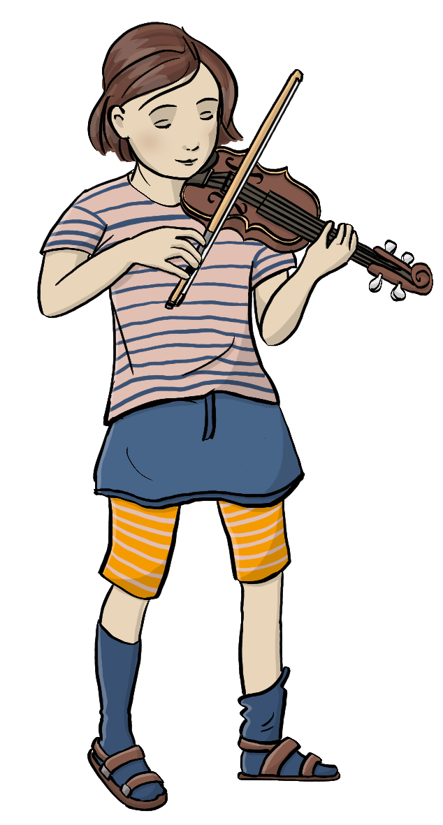 Ein Mädchen spielt Geige.