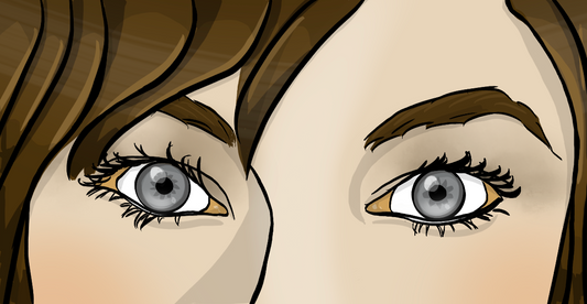 Ausschnitt von einem Gesicht: Nur die Augen sind abgebildet.