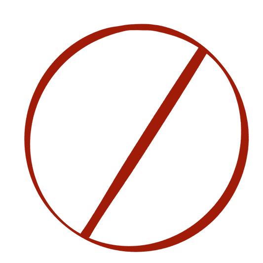 Ein roter Kreis mit einer roten diagonalen Linie.