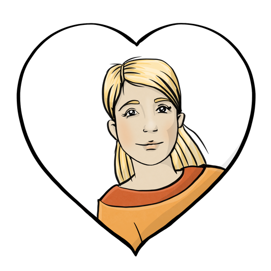 Ein Herz mit dem Bild einer Frau.